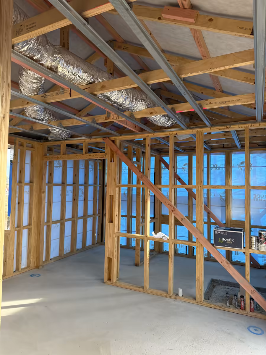 Rondo battens installed across ceiling joists
